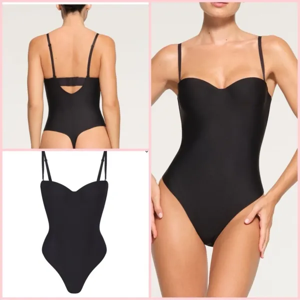 Skims Body molded (B13) UNDERWIRE THONG BODYSUIT in Onyx NWT M - Image 2