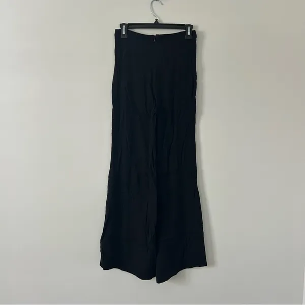 Reformation Black High Rise Viscose Wide Leg Minimalist Boho Trouser Pants 2 - Image 2