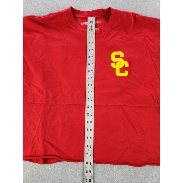 USC Trojans Shirt Womens XL Spirit Jersey Red Oversized Cropped Sweatshirt Shirt - Image 8