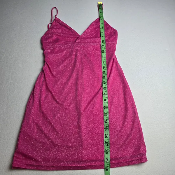 Superdown Sydney Glitter Mini Dress Hot‎ Pink Cami Straps Bodycon Party Size M - Image 12