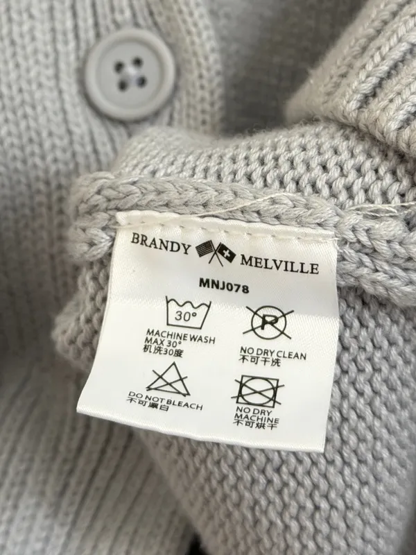 BRANDY MELVILLE Knit Cardigan Sweater Button Front Small Cropped - Image 6