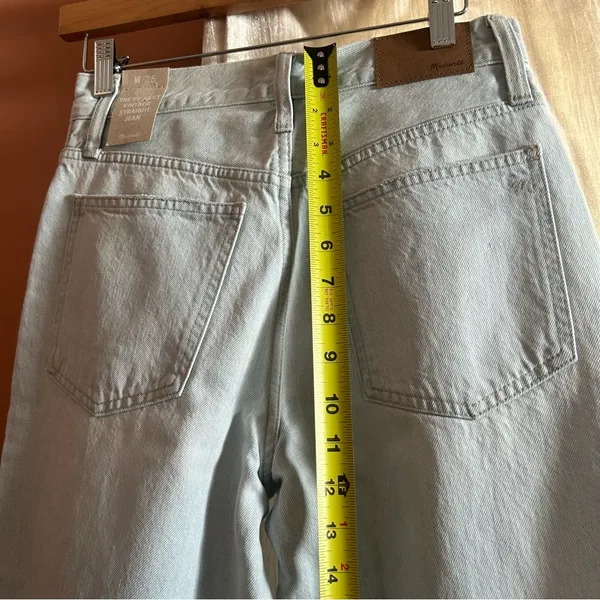 Madewell Perfect Vintage Straight Jeans Pearse‎ Wash Destructed NWT Size 25 (0) - Image 11