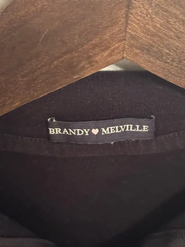 Brandy Melville Black Zippered Polo Short Sleeve - Image 4