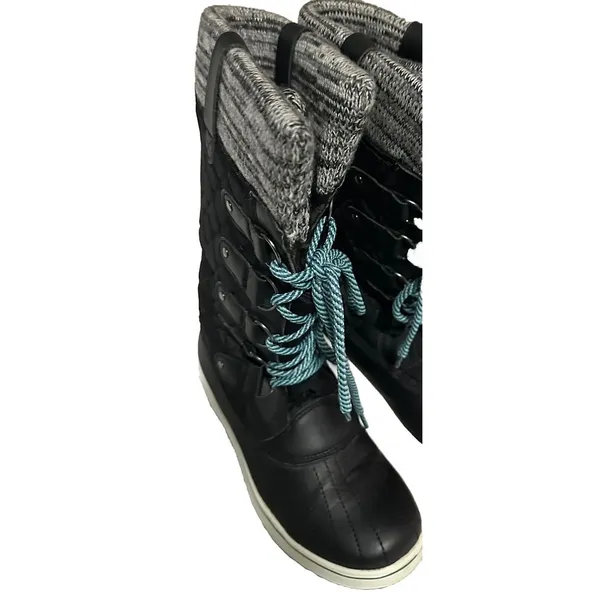 TOTES Glenda Black, Women's Lace-Up‎ Boots, Size 6 Med - Image 3