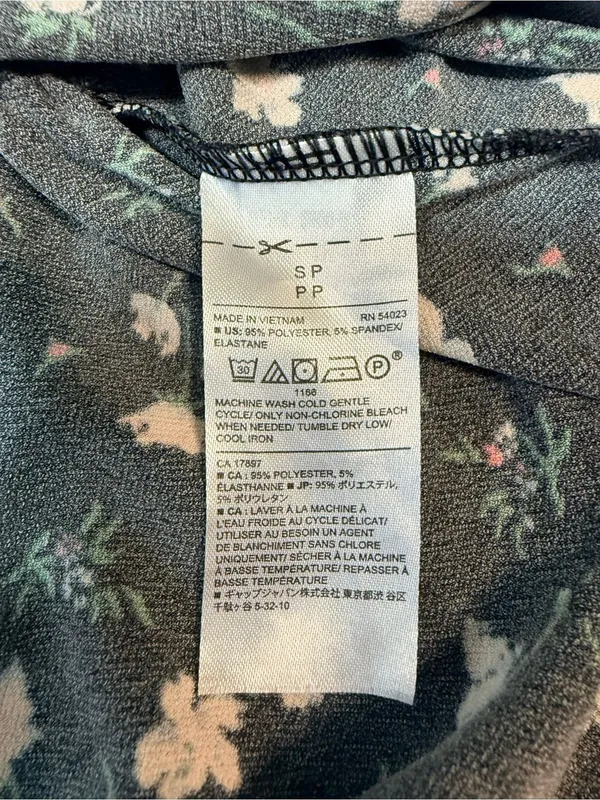 Banana Republic Black Floral Tie-Waist Mini Dress - Image 5