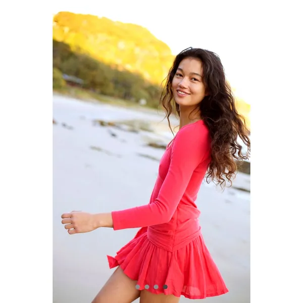 Free People Lexi Drop Waist Mini Dress High Risk Red M - Image 2