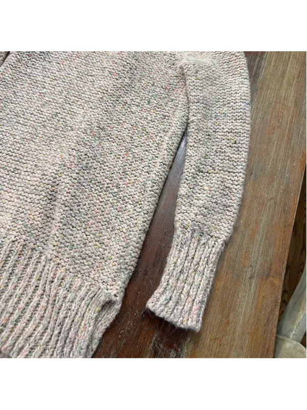 Ruby Moon Chunky Knit Speckled Sweater Tunic Wool Blend Back Zip Medium - Image 6