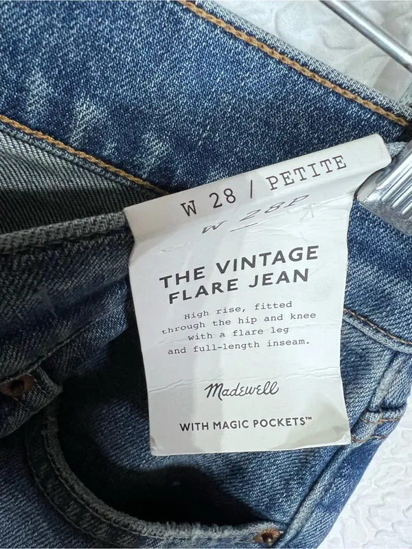 NWT Madewell The Vintage Flare Jeans Women’s 28P Petite High Rise Medium Wash - Image 10