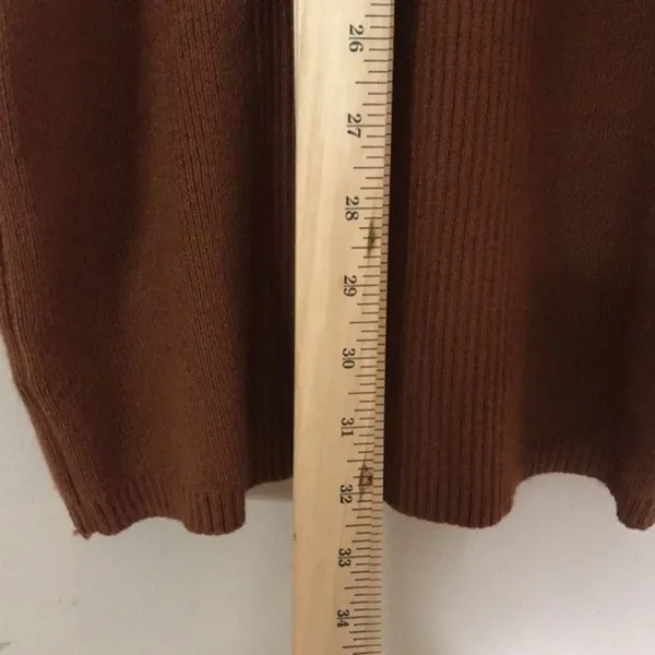 Hyfve brown puffer sleeves sweater dress size large ladies cute‎ modest - Image 8
