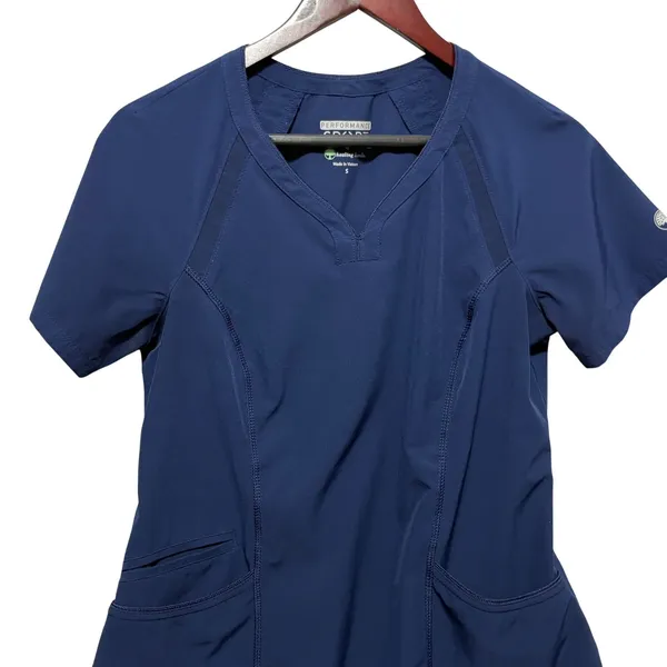 Healing Hands Performance Sport Scrubs Top S Navy Medical Nurse Utility Workwear - Image 3
