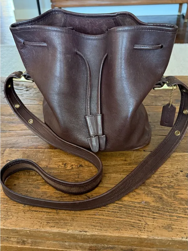 Vintage Coach Mahogany Lula Legacy Bucket Bag 9952 - Image 2