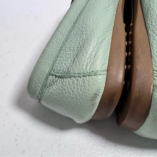 Coach Fredrica Aqua Blue Leather Driving Loafers - Image 8