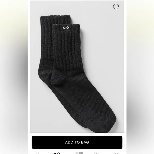 Alo Unisex Scrunch Sock In Black - Image 2