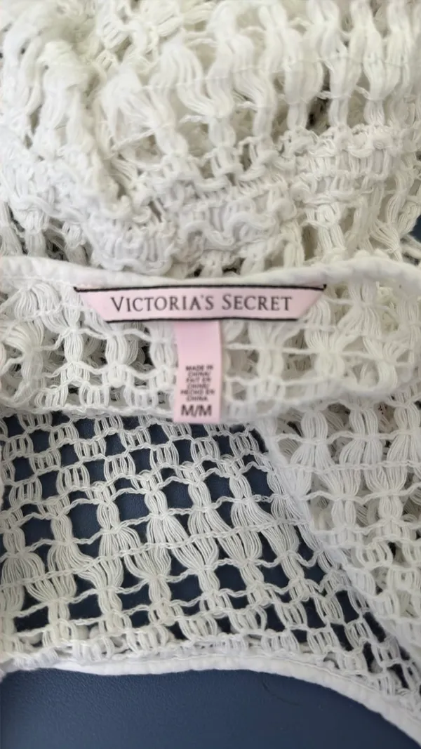 Crochet Romper Cover-Up Victoria's Secret White - Image 3