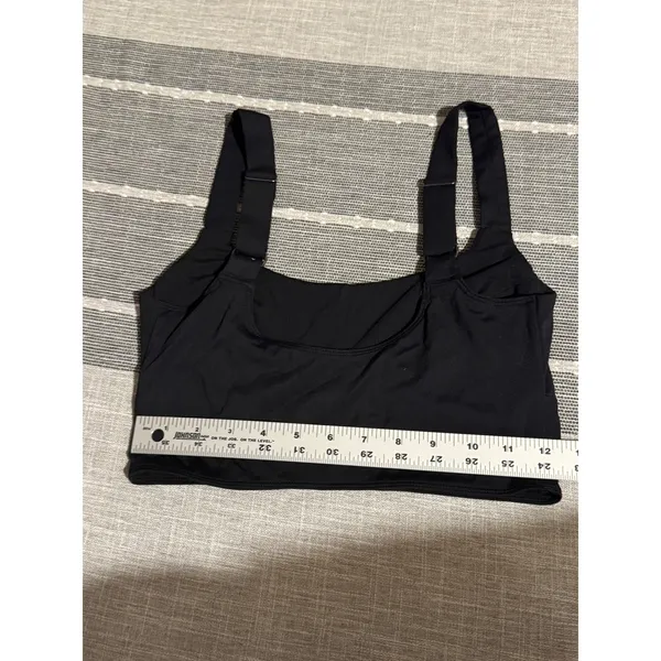 NOLI Black Sports Bra Tank Top Square Neck Adjustable Straps‎ Medium - Image 3