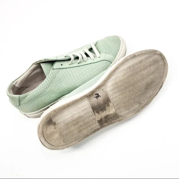 Woman By Common Projects Achilles Low Perforated Mint Green Nubuck Sneakers 7.5 - Image 7