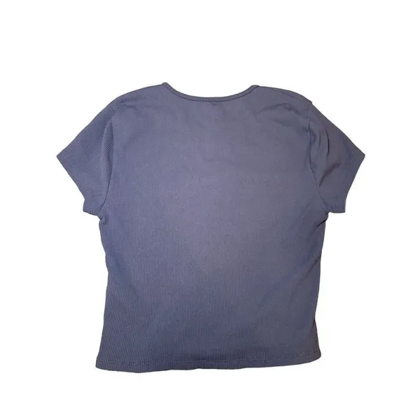 Abercrombie & Fitch‎ Grey Blue ribbed stretchy top sz S - Image 2