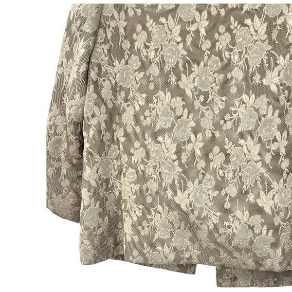 DT Collection | M | beige floral brocade blazer jacket satin romantic floral - Image 2