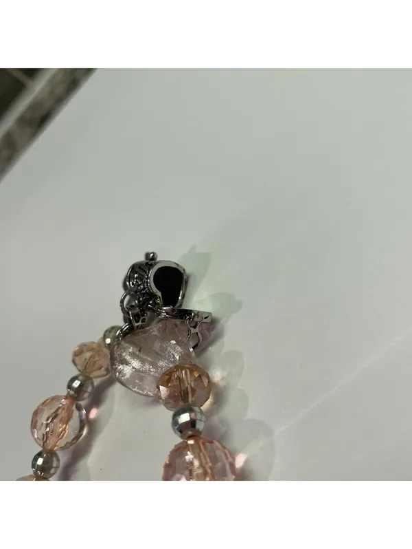 Alexa’s Angel Costume Jewelry Bracelet Beaded Stretch Pink Bead Heart Locket - Image 5