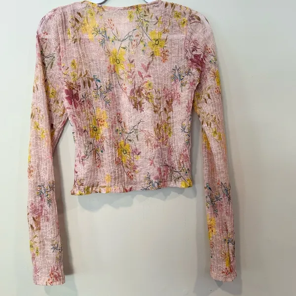 Free People We The Free Women's Angelina Floral Print Crop Top Large - Image 6