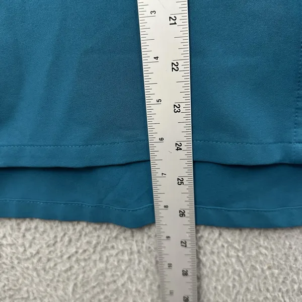 Figs Tela Scrub Top Button Down‎ Short Sleeve Pacific Blue Women's XS - Image 6