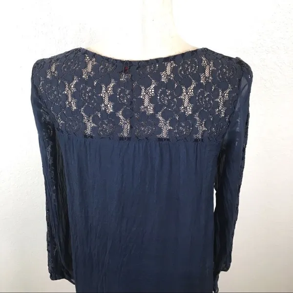 NWT Carla Conti navy silk & lace dress XS‎ - Image 4