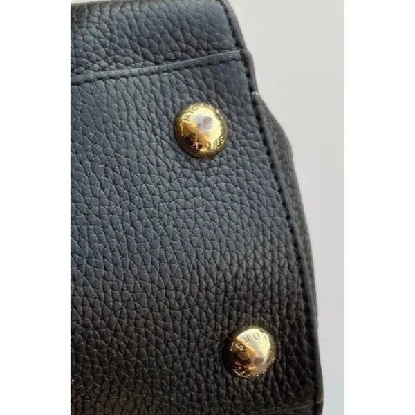Vintage Michael Kors Carine Pebbled Leather Satchel Black Tote Shoulder Bag - Image 6