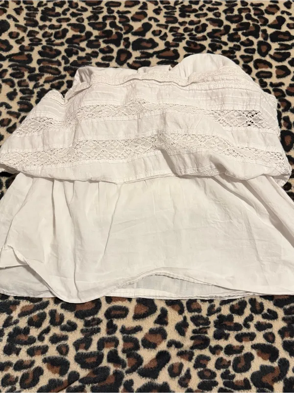 2000s vintage style abercrombie & fitch white whimsical babydoll lace mini dress - Image 5