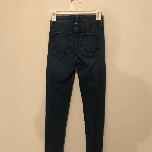 Agolde Sophie High Rise Cropped Jeans Womens 25 Step Raw Cut Off Hem Blue - Image 3