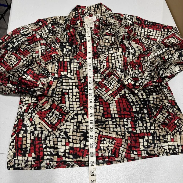 VTG DA-RUE of California Button Up Blouse Shirt Top Colorful Size 10 Artsy Retro - Image 9