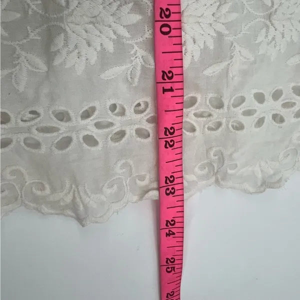 ULLA JOHNSON Cara Eyelet Blouse blanc Sz 4‎ - Image 11