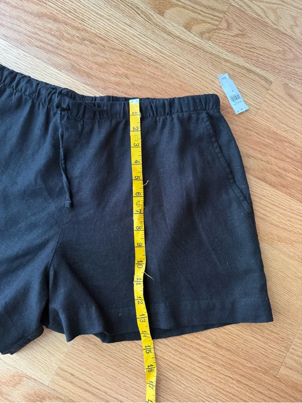 Gap 4” High Rise Pull-On Linen Blend Shorts Black M NWT - Image 8