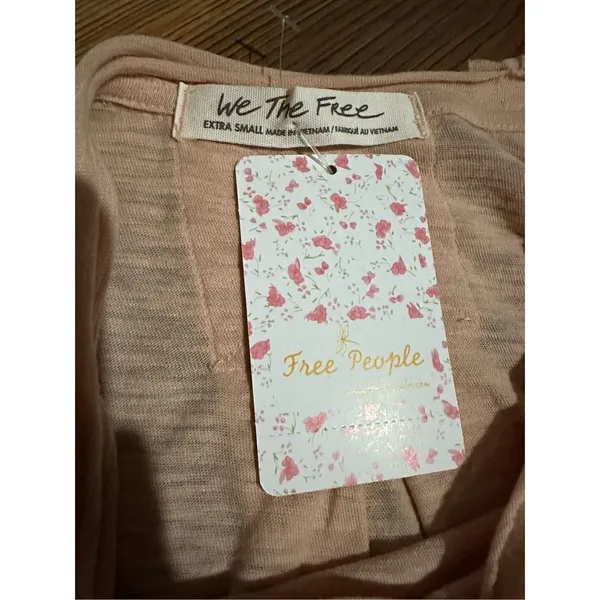 Free People Aria Trapeze Long Sleeve Top‎ XS Misty Mink Pink - Image 6