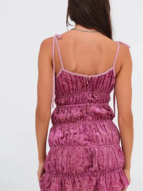 For Love & Lemons Taylor Swift Felicity Dress Pink Tassels Bows NWT - Image 2