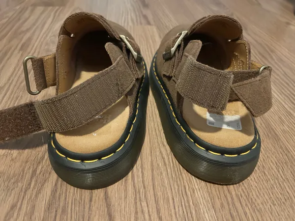 Dr. Martens brown suede clogs with ankle strap - Image 4