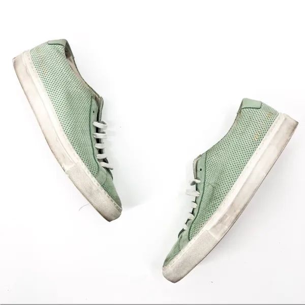 Woman By Common Projects Achilles Low Perforated Mint Green Nubuck Sneakers 7.5 - Image 2