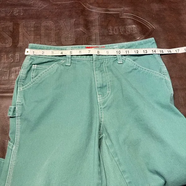Dickies Carpenter‎ Pants Juniors 1/25 Green Cargo Utility Grunge Mid-Rise - Image 12