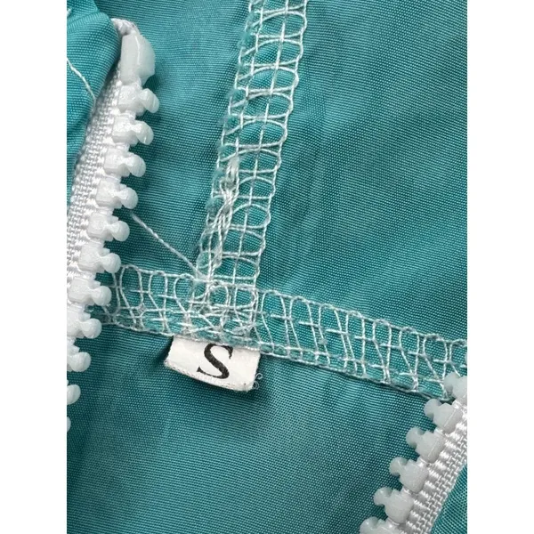 Neon 80s Colorblock Windbreaker Jumpsuit Womens Small Retro Pink Teal Zip Up - Image 3
