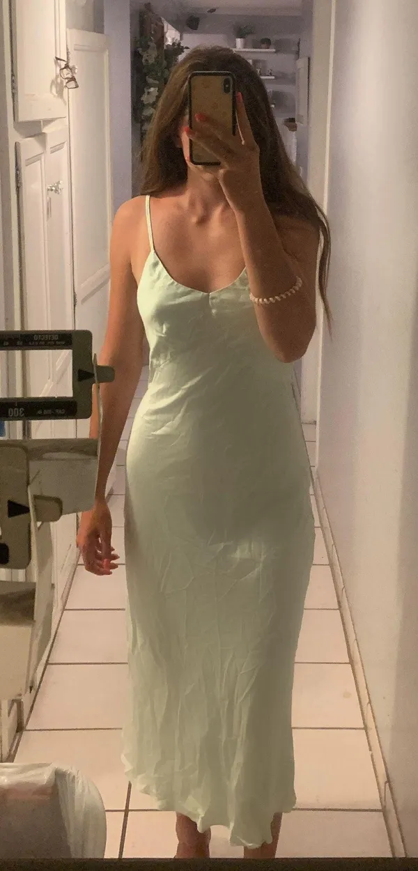 Gentle Herd Light Green Slip Dress - Image 2