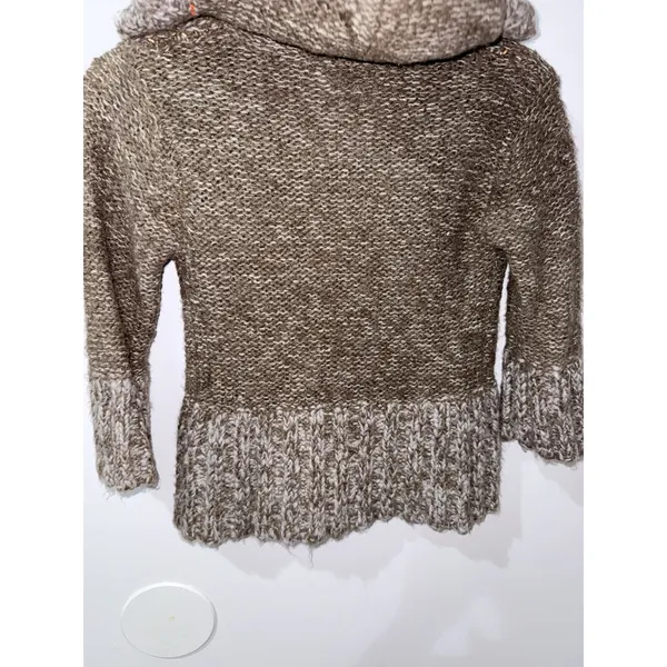 Free People Sz XS Cardigan Hooded Sweater Wool Blend Chunky CottageCore Boho Y2K - Image 6