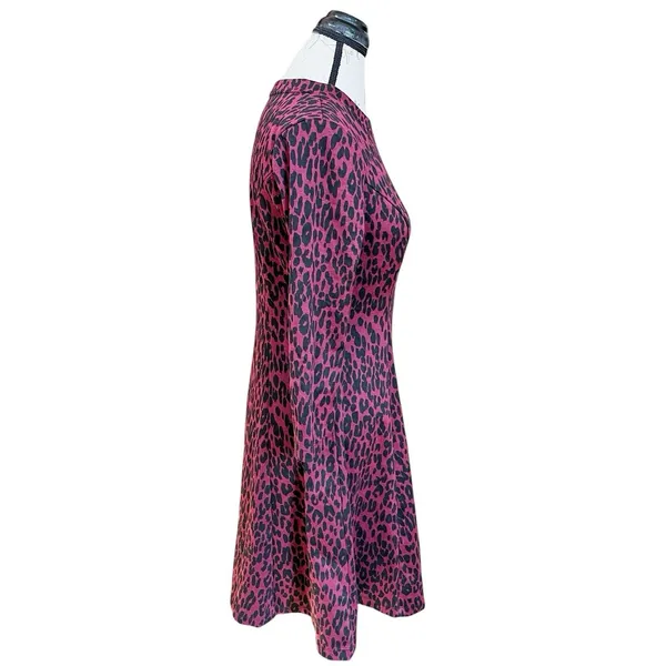 Beach Lunch Lounge Dress Sz Small Leopard Animal Print Safari Boho Fall Autumn - Image 3