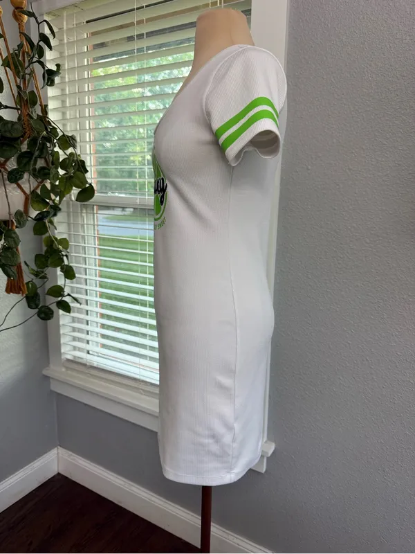 Juicy Couture White Tee Dress with Lime Graphic - Image 3