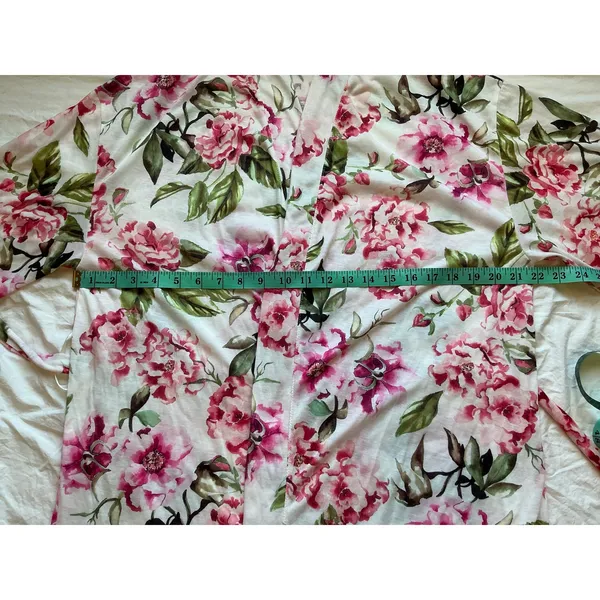 Show Me Your Mumu Rose Print Robe 0/S White/Pink - Image 5