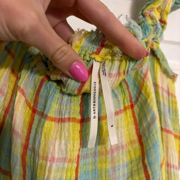 By Anthropologie Ruffled Plaid Babydoll Dress - Image 5