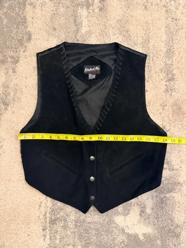 Women's Katch Me Black Suede Vest - Image 4