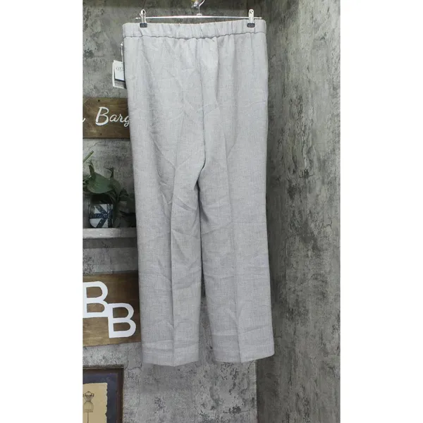Kasper Straight Leg Pocketed Pull On Elastic Back Trouser Pants Pebble Gray L - Image 2