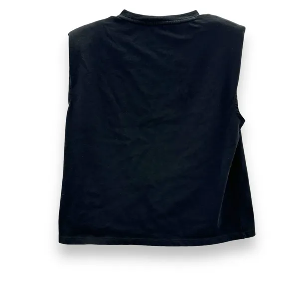 J. Crew Black Sleeveless Padded Shoulder Muscle Tee Shirt Sz‎ S - Image 2