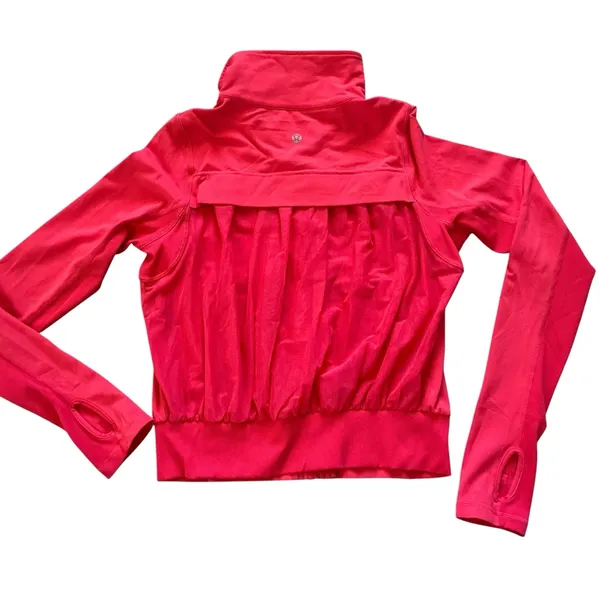 Lululemon coral full zipper long sleeve jacket Tadasana yoga athletic zip pocket - Image 3