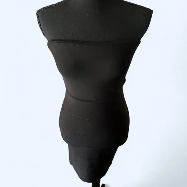vintage y2k bcbg maxazria alyona black bandage bodycon mini dress XS 🖤 - Image 4