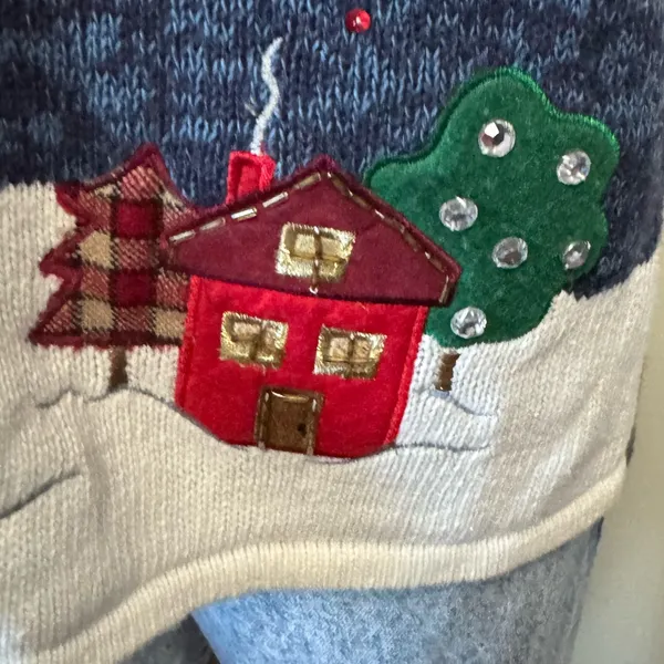 Vintage Heirloom Collectibles Santa Reindeer Christmas Sweater Vest‎ Large - Image 9